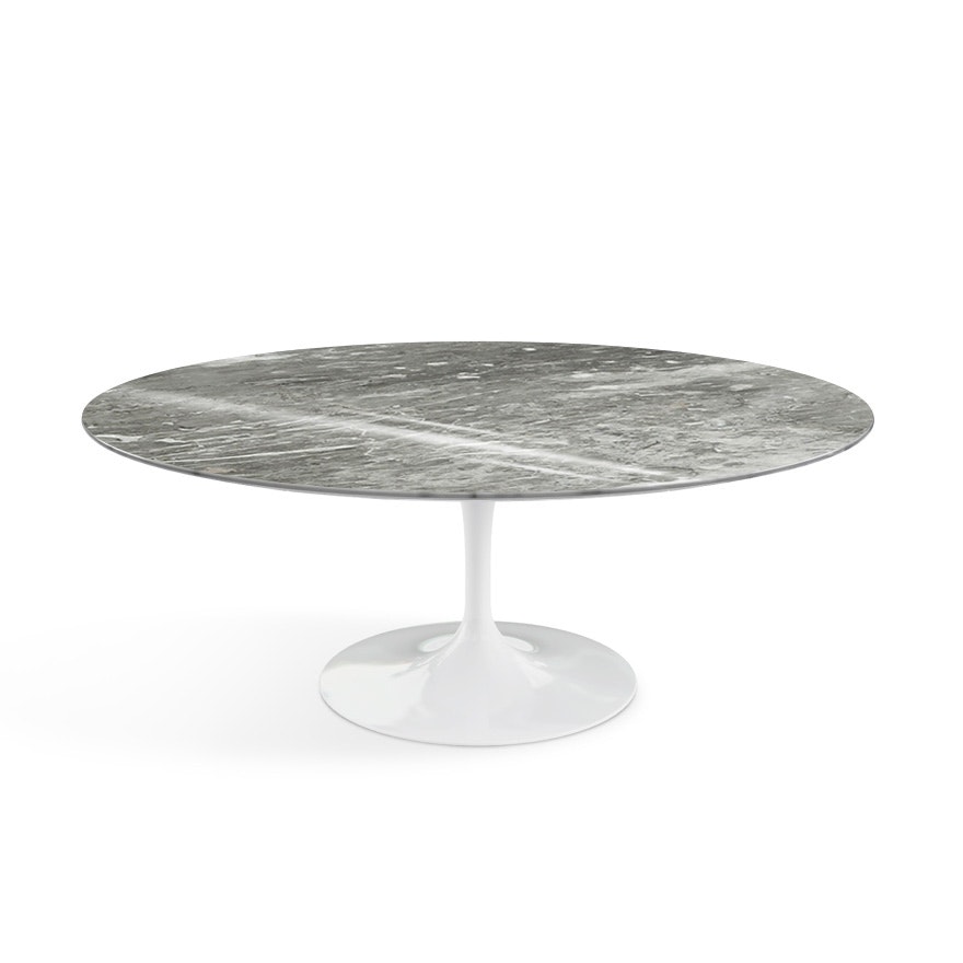 Saarinen Coffee Table - Polished Coated Marble,  Grey Marble,  White