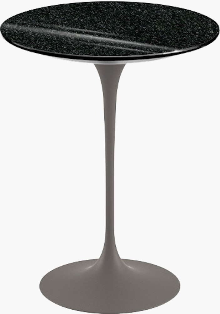 Saarinen Side Table - 16",  Round,  Granite,  Black Andes,  Grey"