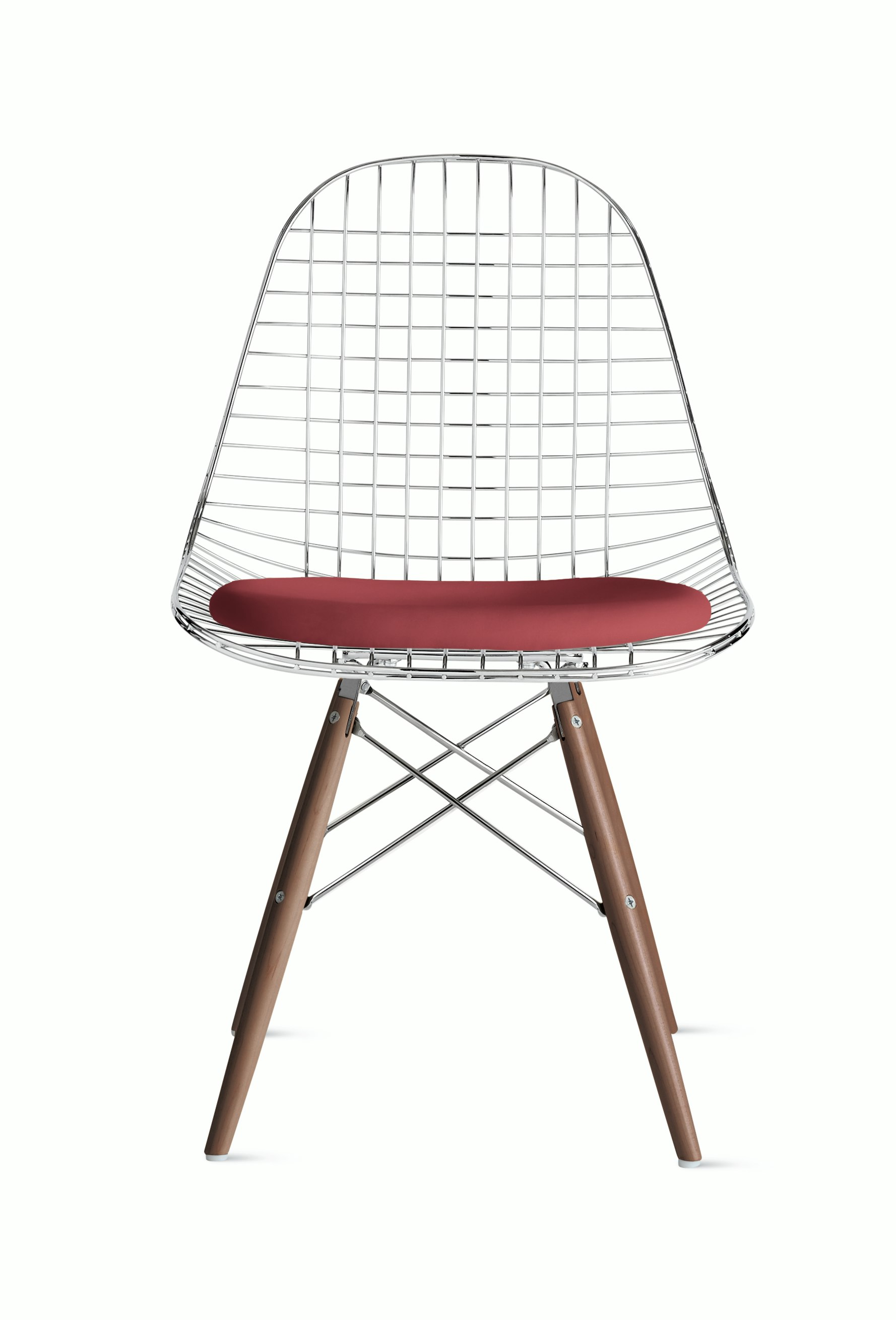 Eames Dowel-Leg Wire Chair with Seat Pad (DKW.5)