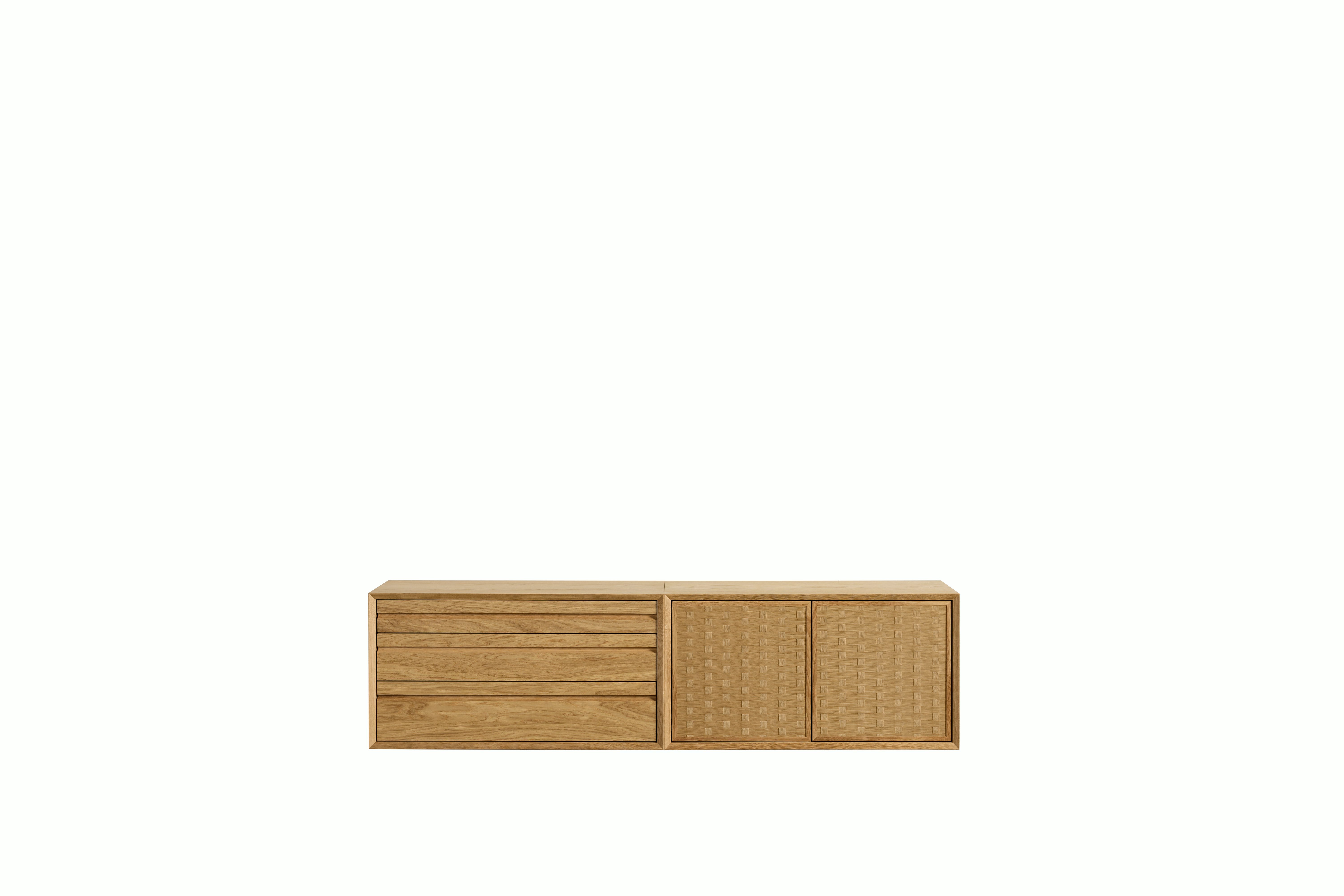 System Cado Sideboard - 2 Cabinets,  Oak,  Mixed Cabinet B