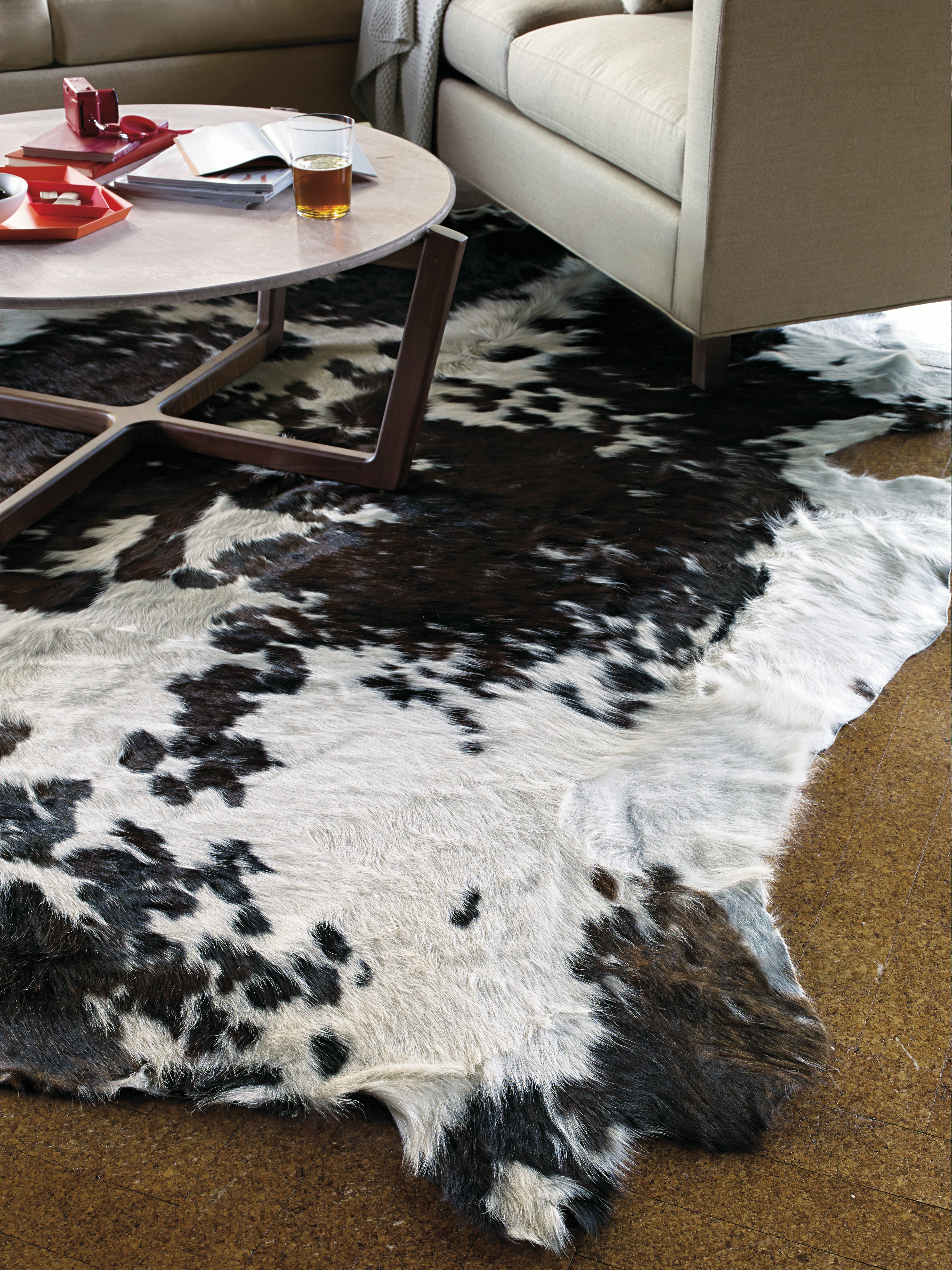 Spinneybeck Cowhide Rug in a living rooms setting