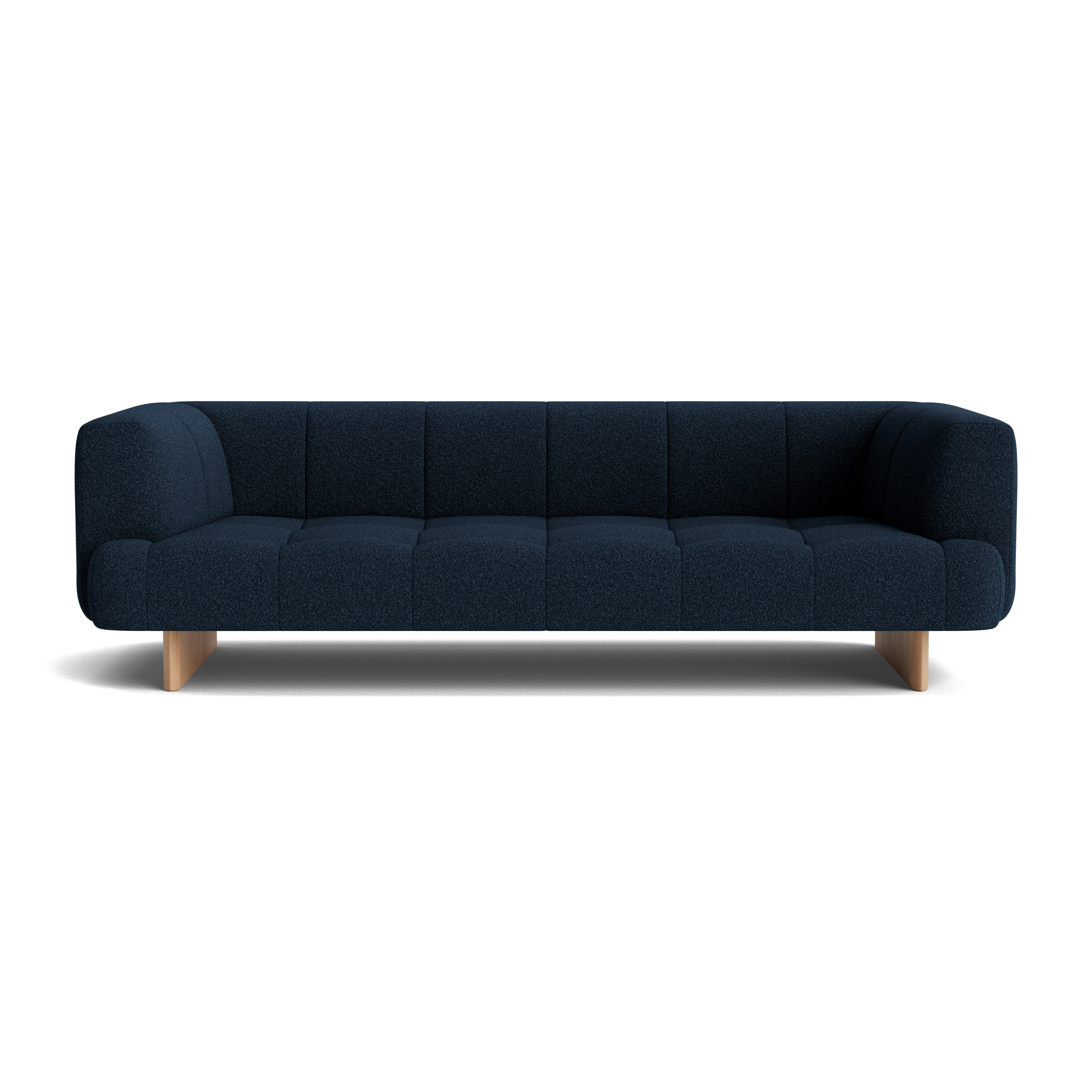 Quilton Lift Sofa - 3-Seat Sofa, Flamiber, Dark Blue, Lacquered Oak