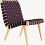 Risom Lounge Chair - Armless, Aubergine Cotton, Clear Maple
