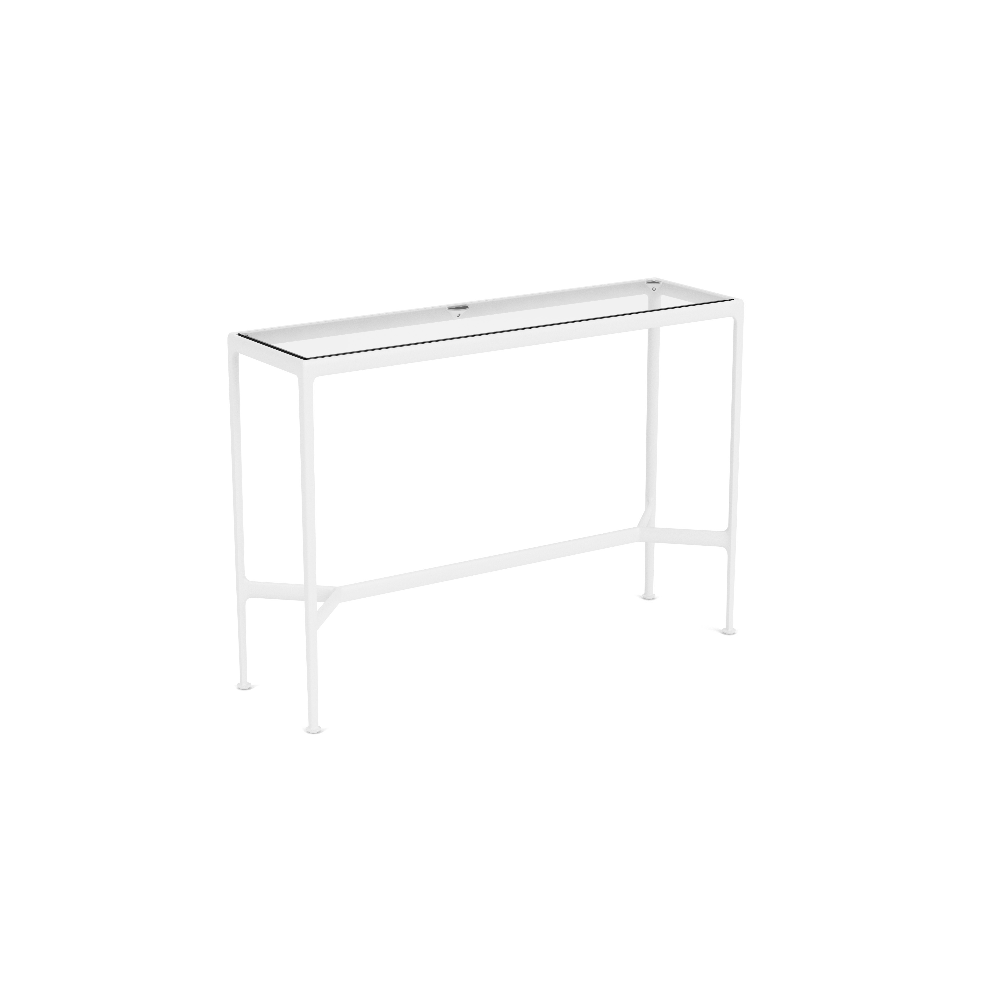 1966 High Table - Bar Height, 60" x 18", Clear Glass, White