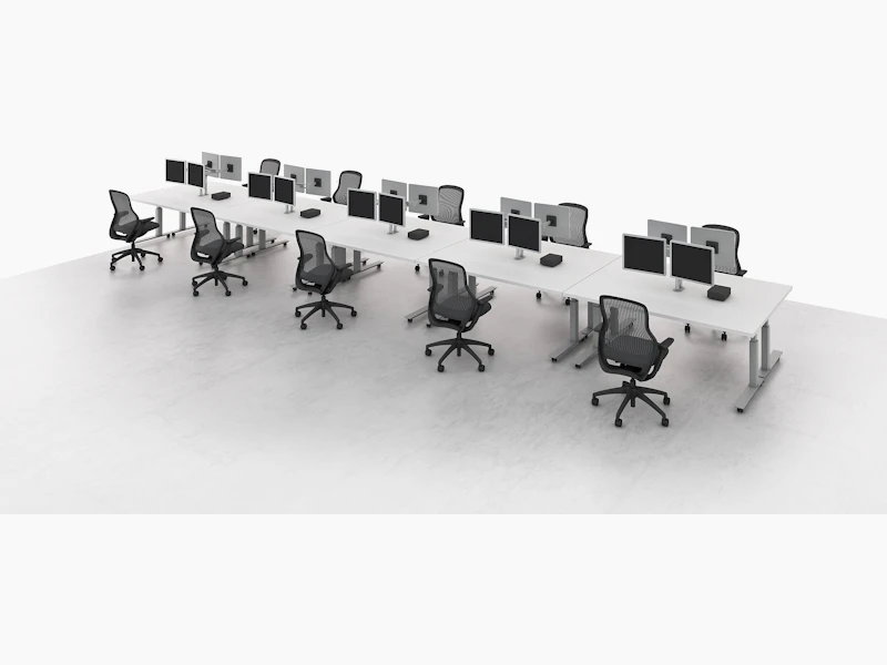 Tone Adjustable Height Table ReGeneration Chair SapperXYZ Double Monitor