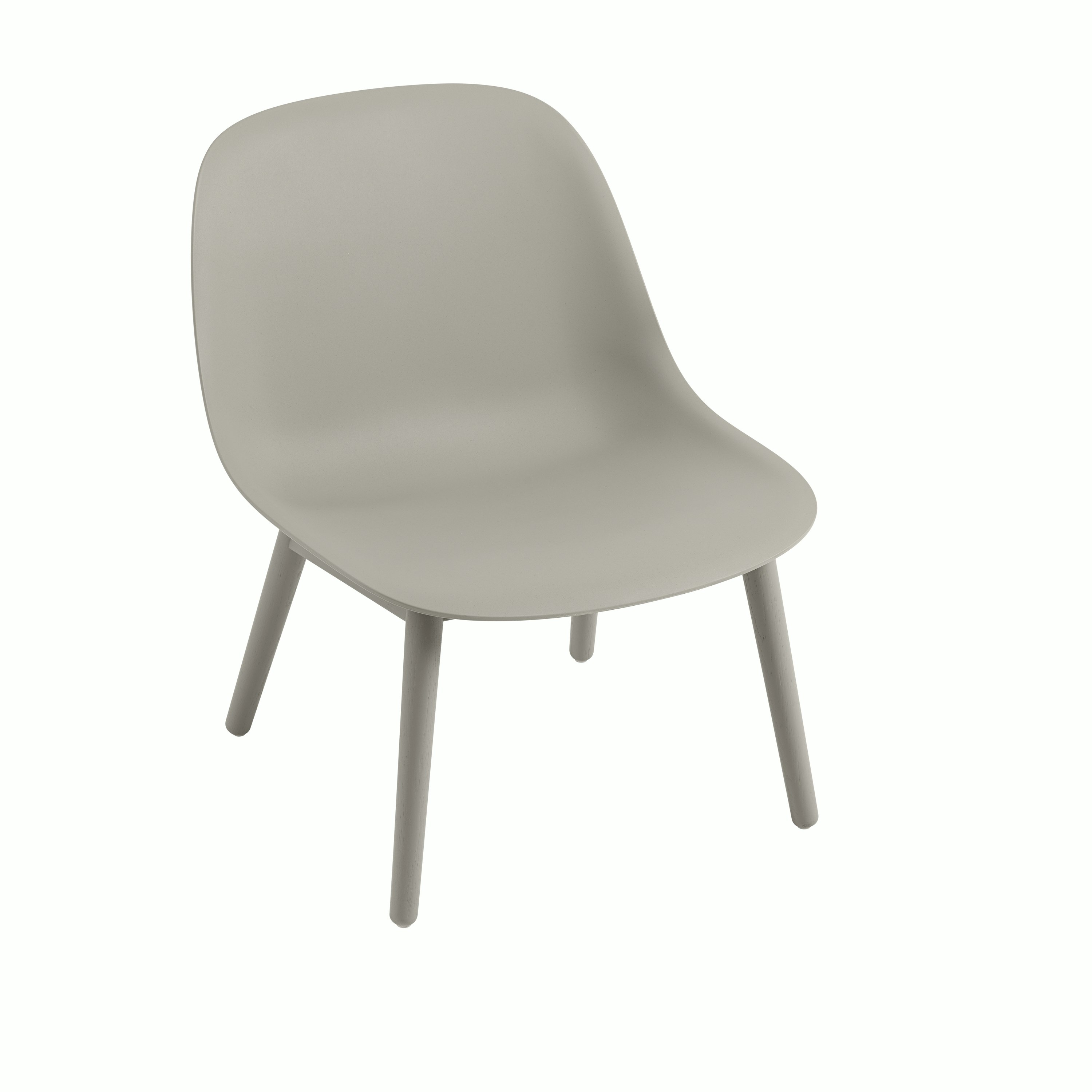 Fiber lounge wood base grey