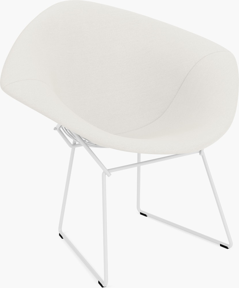 Bertoia Diamond Chair, White, Full Cover, Hourglass, Air
