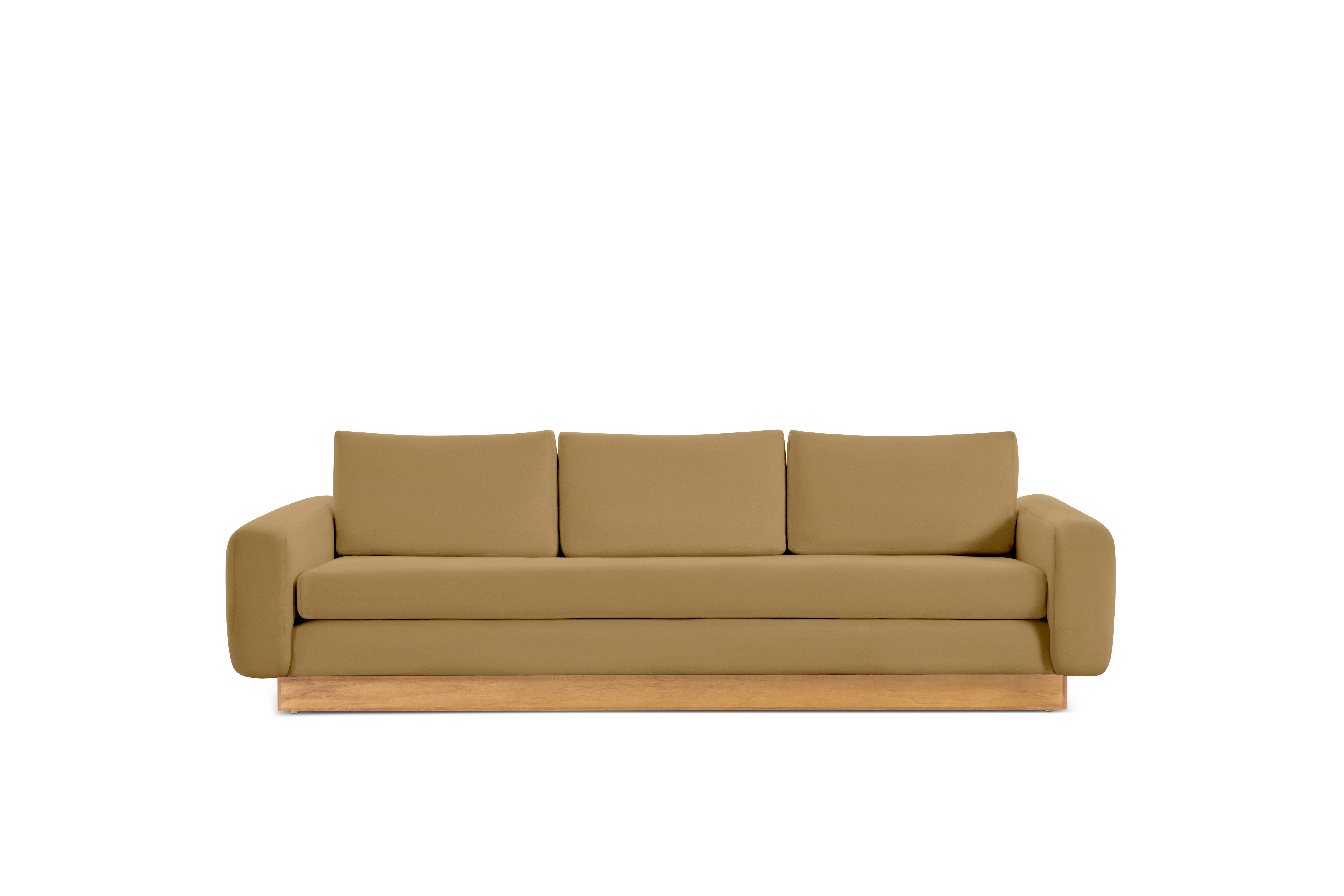 Mesa Sofa - Marquis Velvet,  Coffee,  Oak
