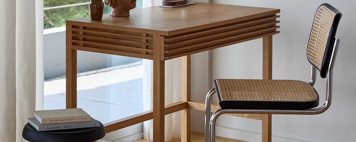 Cesca Chair in front of a home office desk