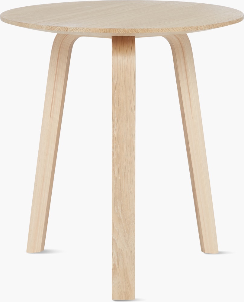 An oak Bella Side Table viewed from the back
