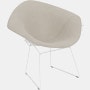 Bertoia Diamond Chair, White, Full Cover, Crossroad, Almond
