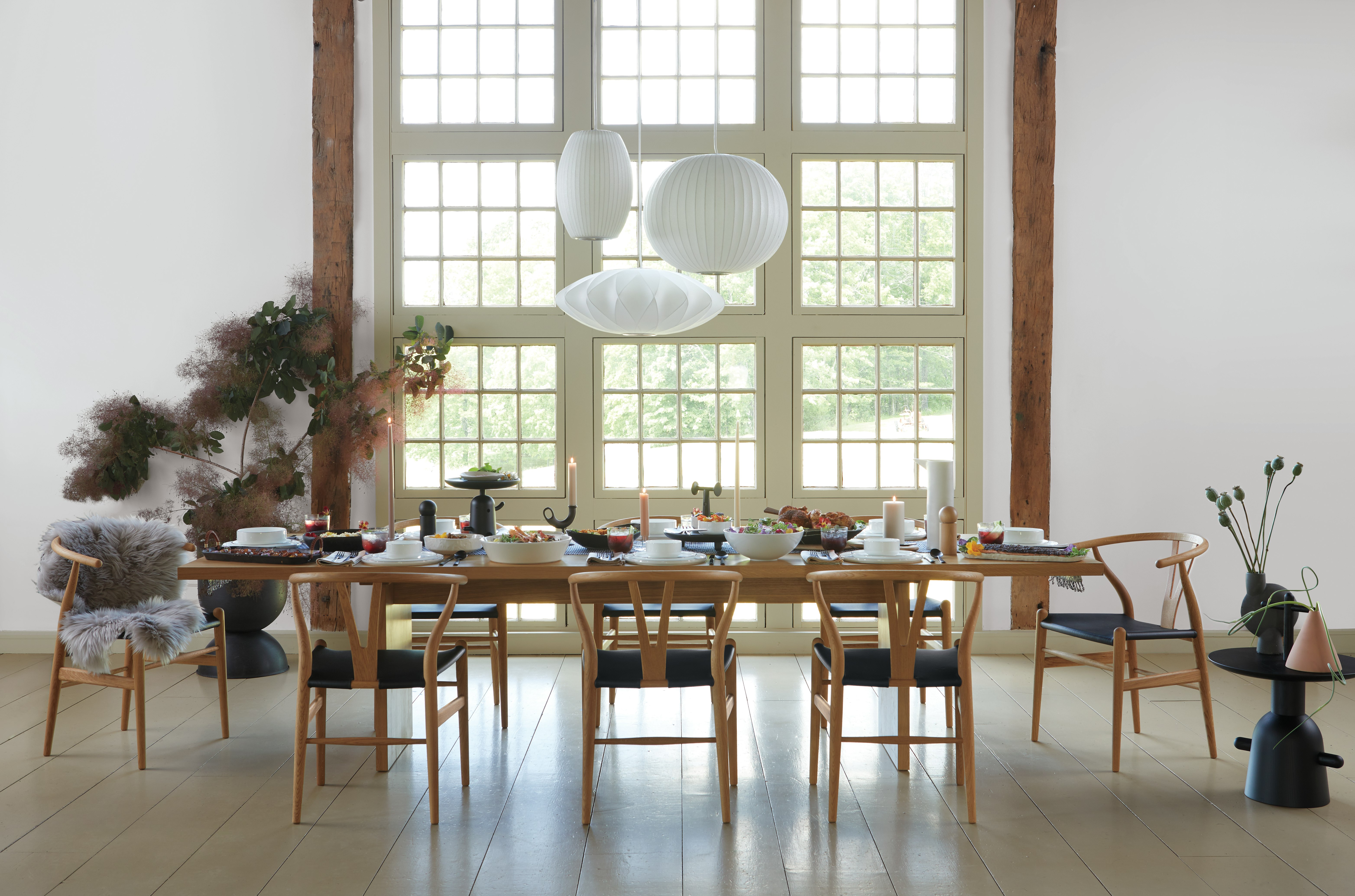 CH24 Wishbone Chair Leather Seat 