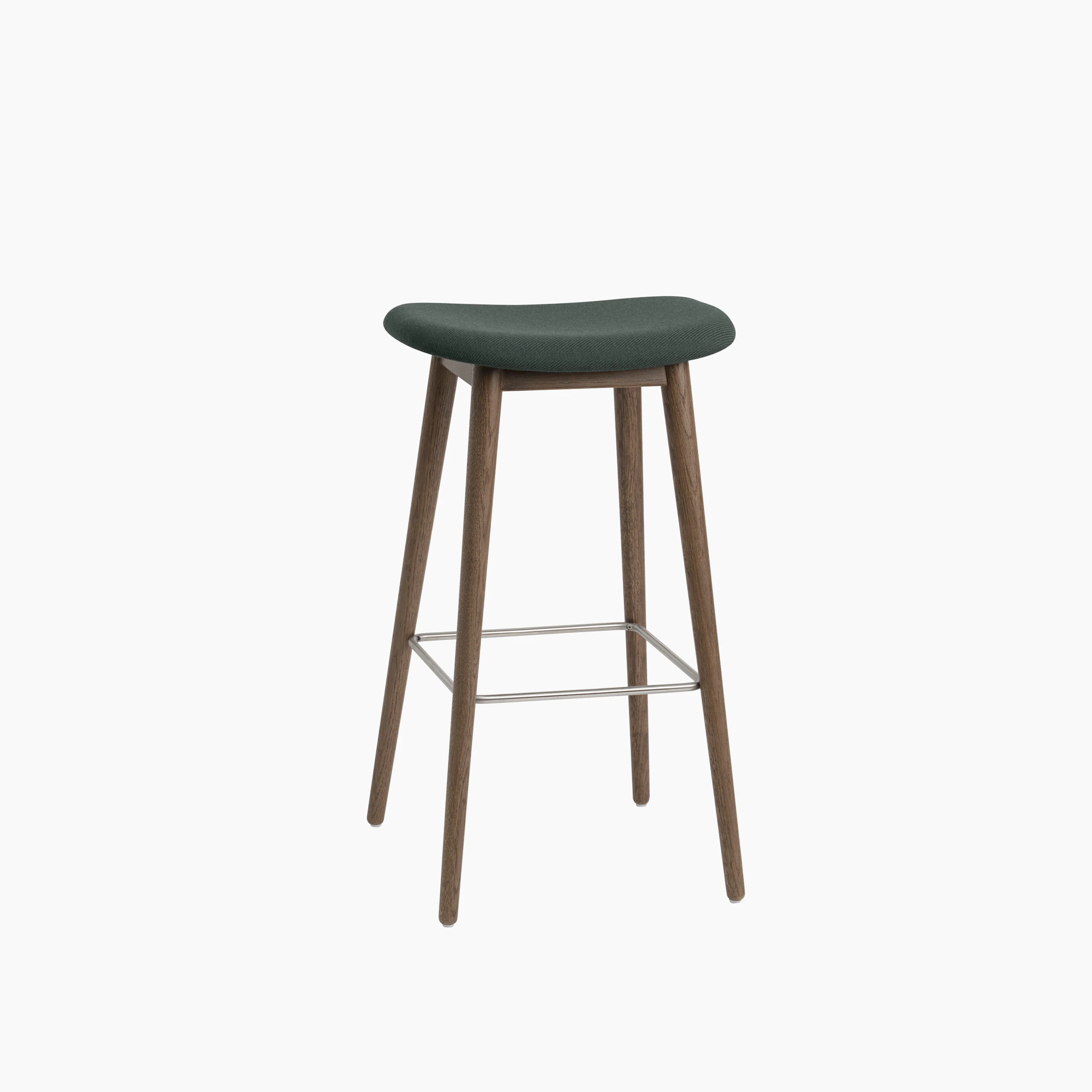 Fiber bar stool h 75 wood base twill weave 990 stained dark brown