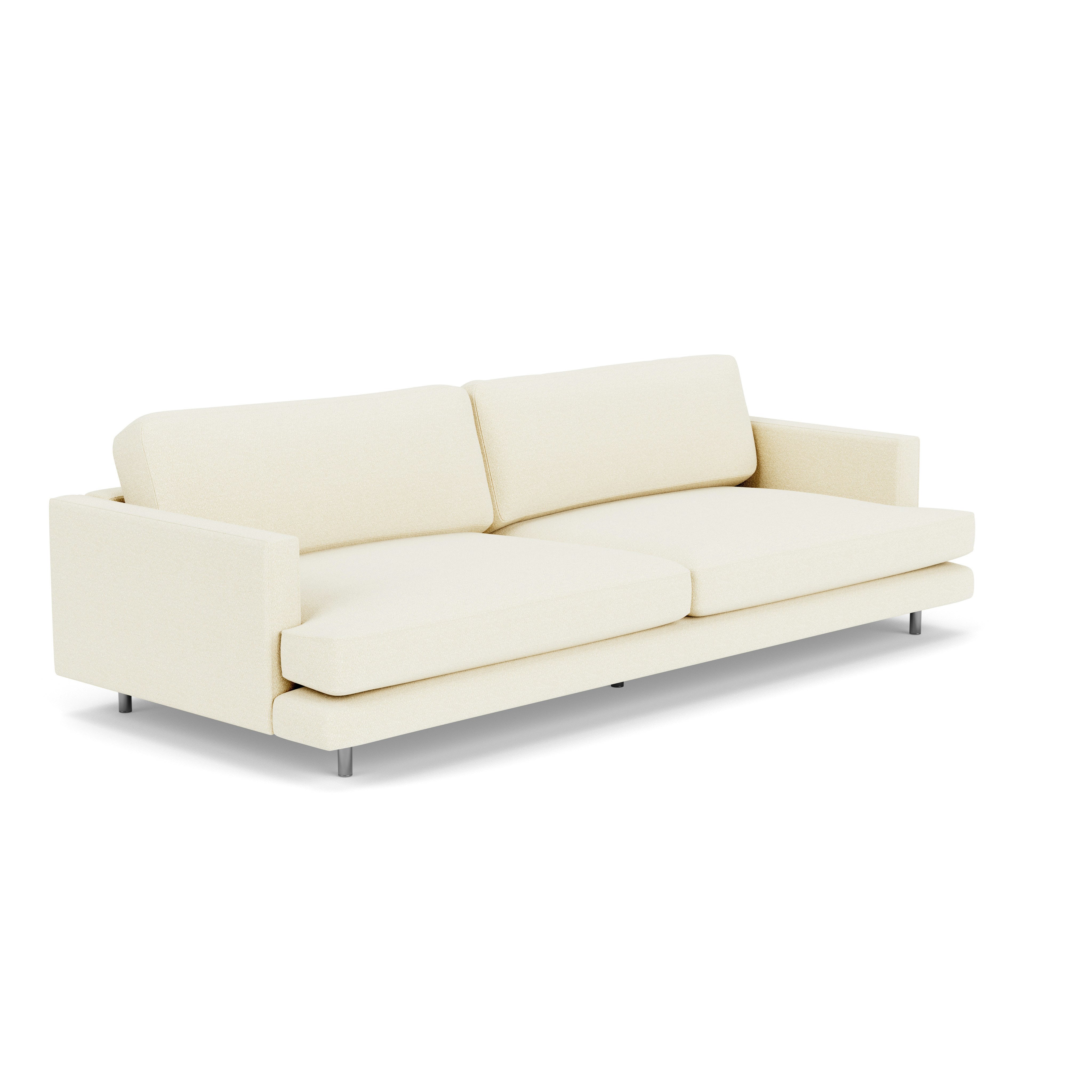 D'Urso Sofa - Knoll Boucle, Pearl, Polished Chrome