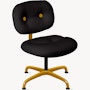 Morrison Hannah Occasional Chair - Without Arms,  Hourglass,  Caviar,  Saffron,  Glides FSC Certified
