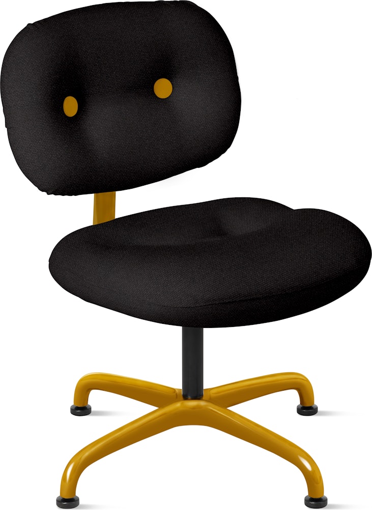 Morrison Hannah Occasional Chair - Without Arms,  Hourglass,  Caviar,  Saffron,  Glides FSC Certified
