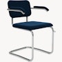 Cesca Armchair, Fully Upholstered, Upholstered Seat, Volo Leather, White