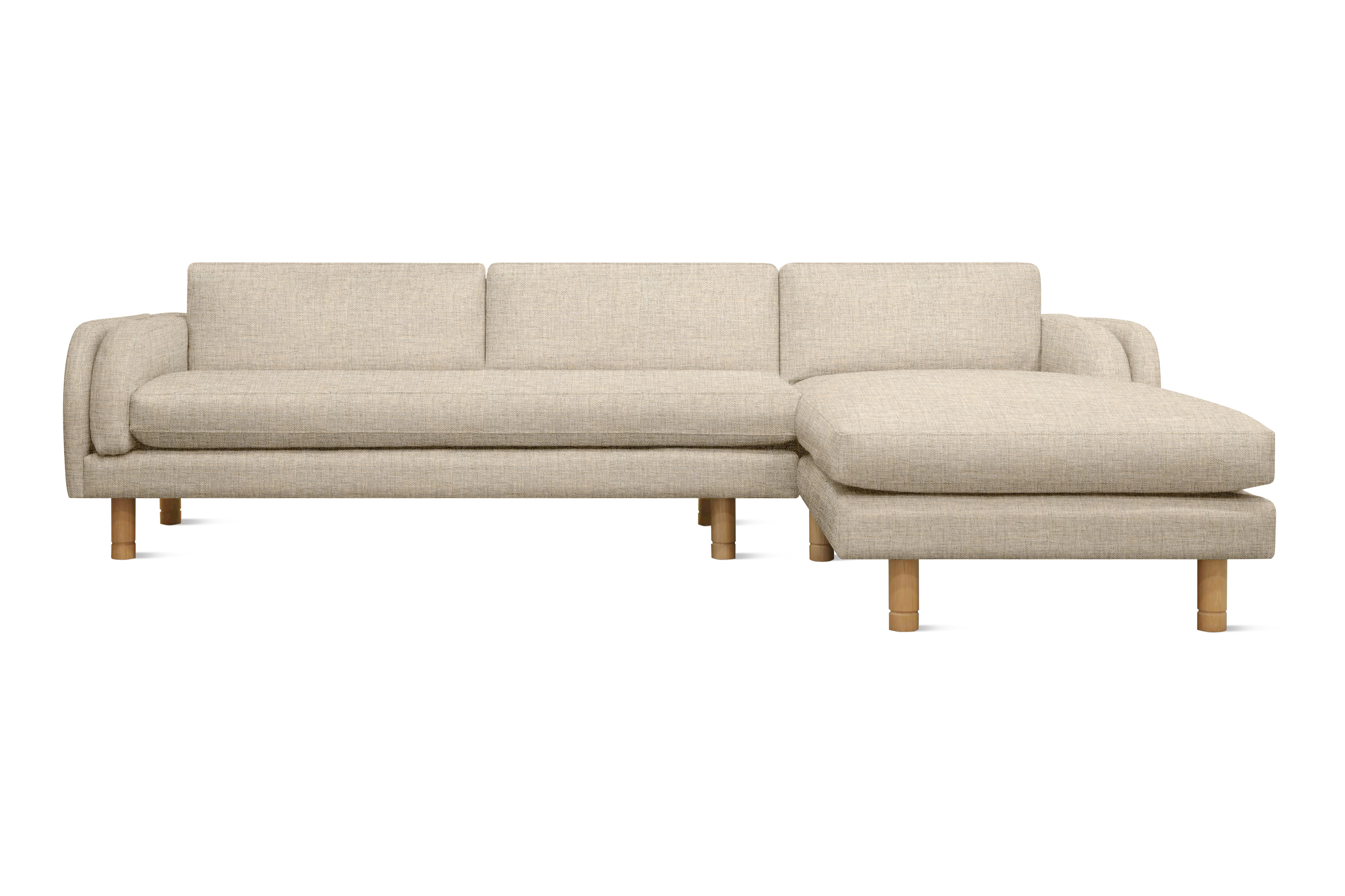 Moreno Sectional with Chaise - Left,  Amelia,  Bisque,  Oak