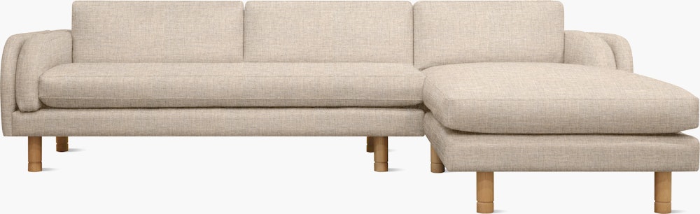 Moreno Sectional with Chaise - Left,  Amelia,  Bisque,  Oak