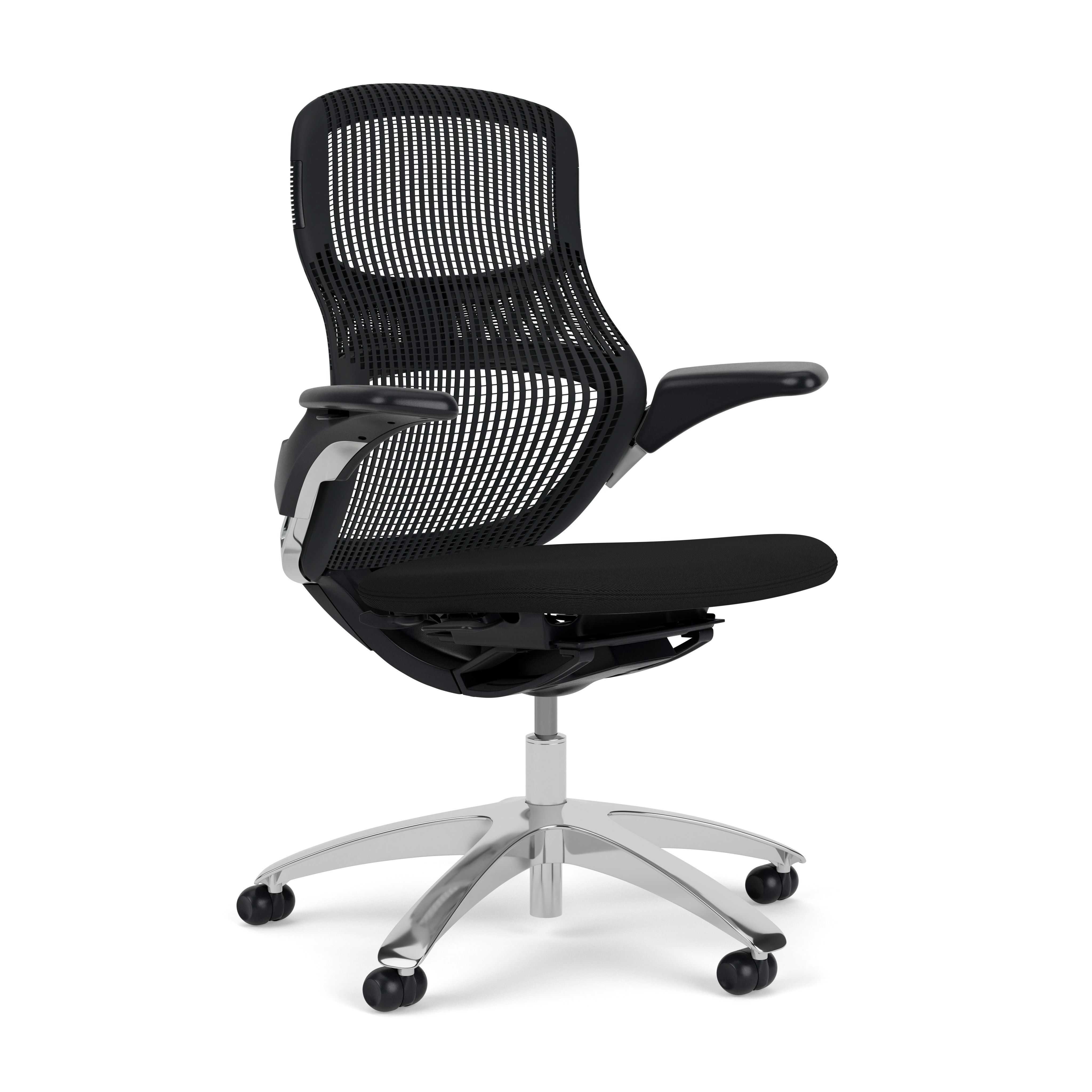 Generation Chair - Dark, Height Adjustable, Onyx, Generation, Onyx, Polished Aluminum, Hard Wheel