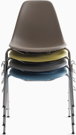 Eames Molded Fiberglass Side Chair, Stacking Base 