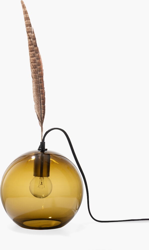 The Smoky Feather Table Lamp - 8inch, Brown Feather