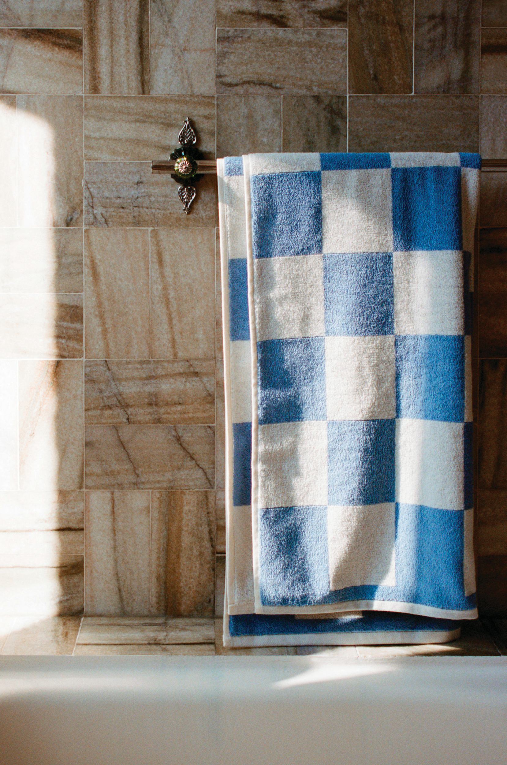 Hay Check Bath Towel in Matcha
