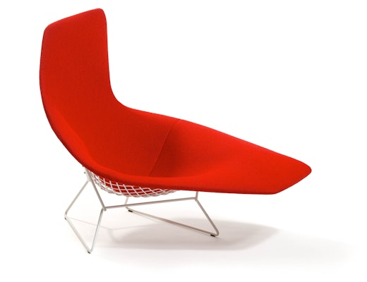 Bertoia Asymmetric Chaise Bertoia, Asymmetric, Chaise, in, red, upholstery