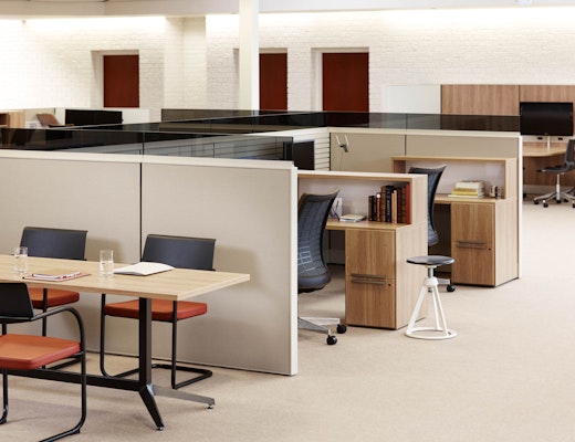 Efficient Planning with Dividends Horizon and Anchor Storage laminate fronts wood grain laminate cubby media enclave add up glass slatwall meeting table media enclave desktop stacker piton stool barber osgerby task chair