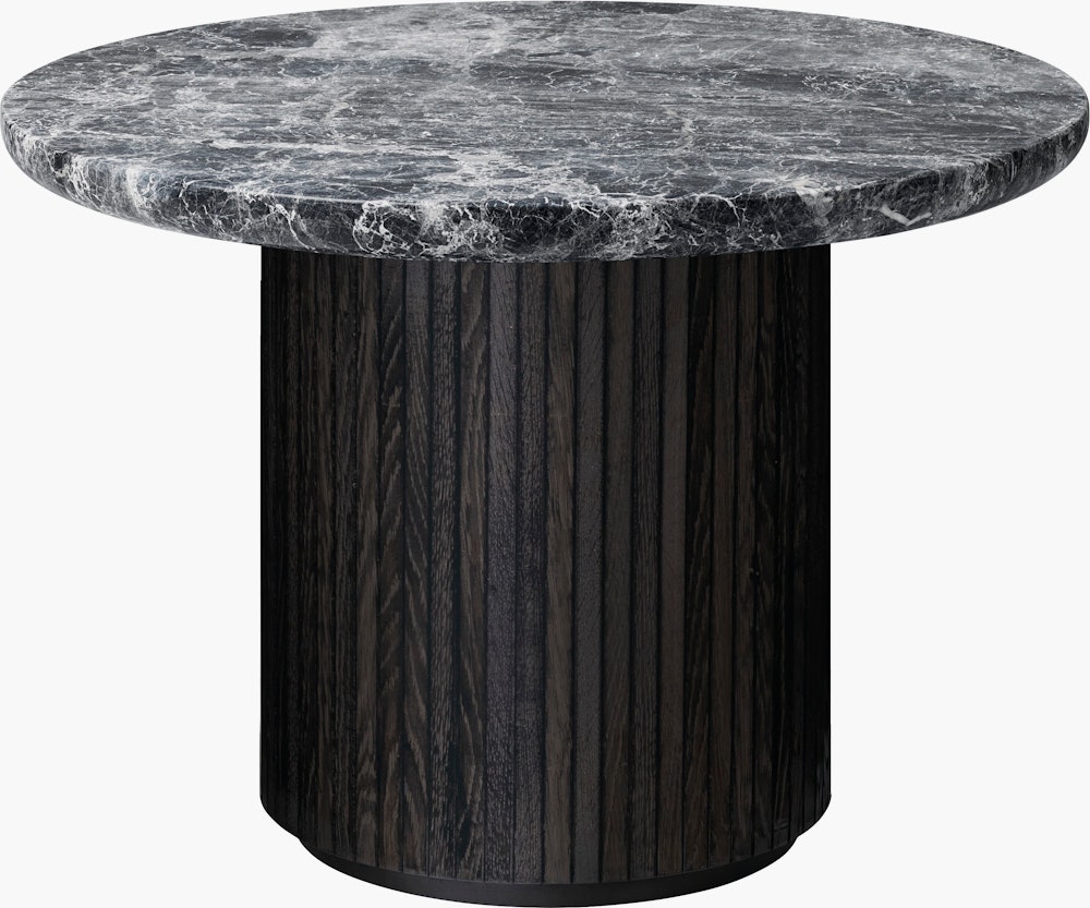Moon Coffee Table in Grey Emperador Marble and Dark Stained base