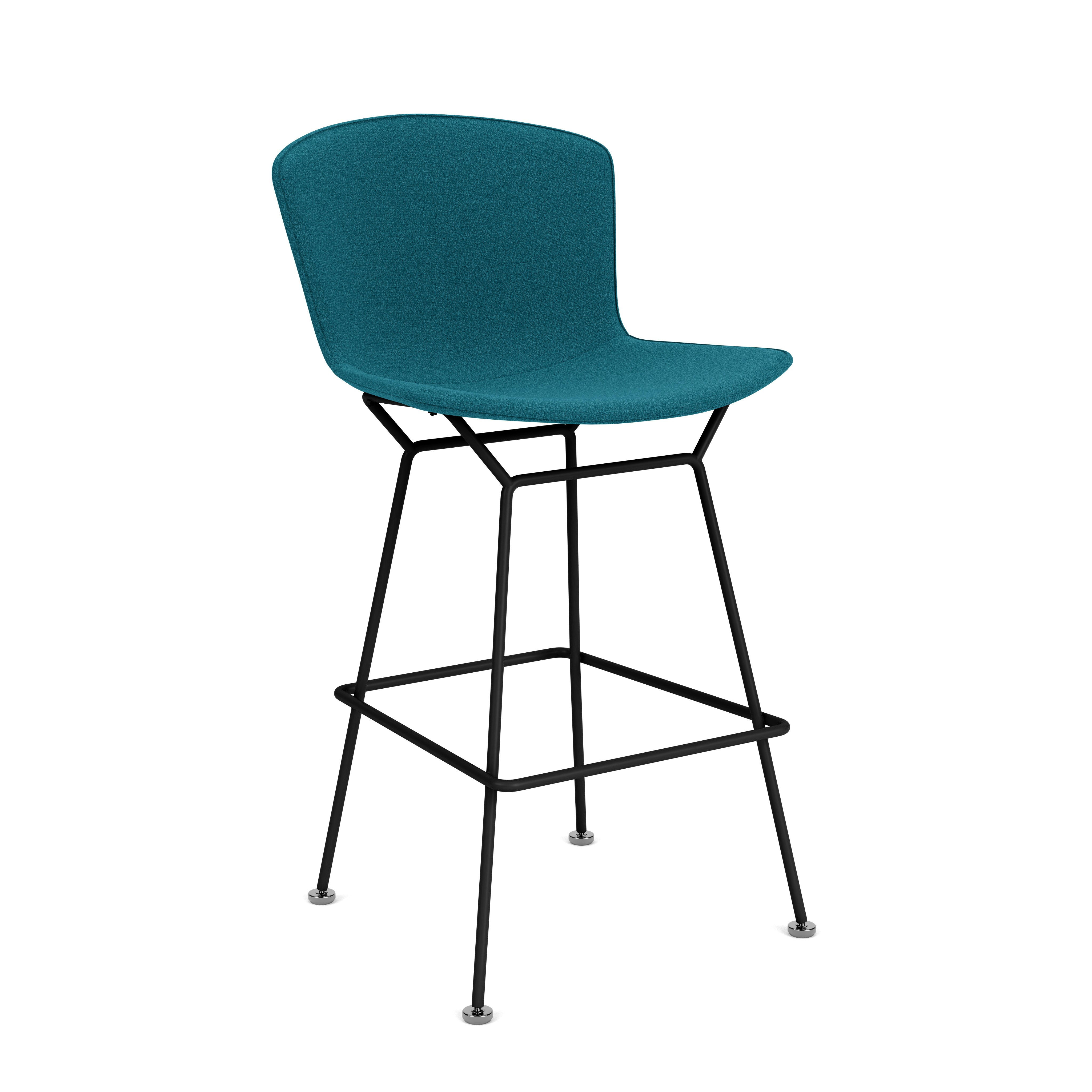 Bertoia Counter Stool w Full Cover- Classic Boucle, Blk.Aegean, New Height