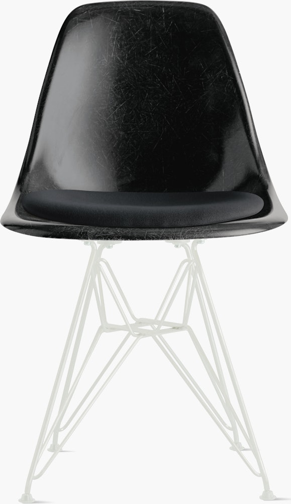 Eames Molded Fiberglass Side Chair With, Eames Molded Fiberglass Side Chair With Seat Pad