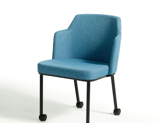 Remix Side Chair casters side seating mobile upholstered 4-leg 4 leg