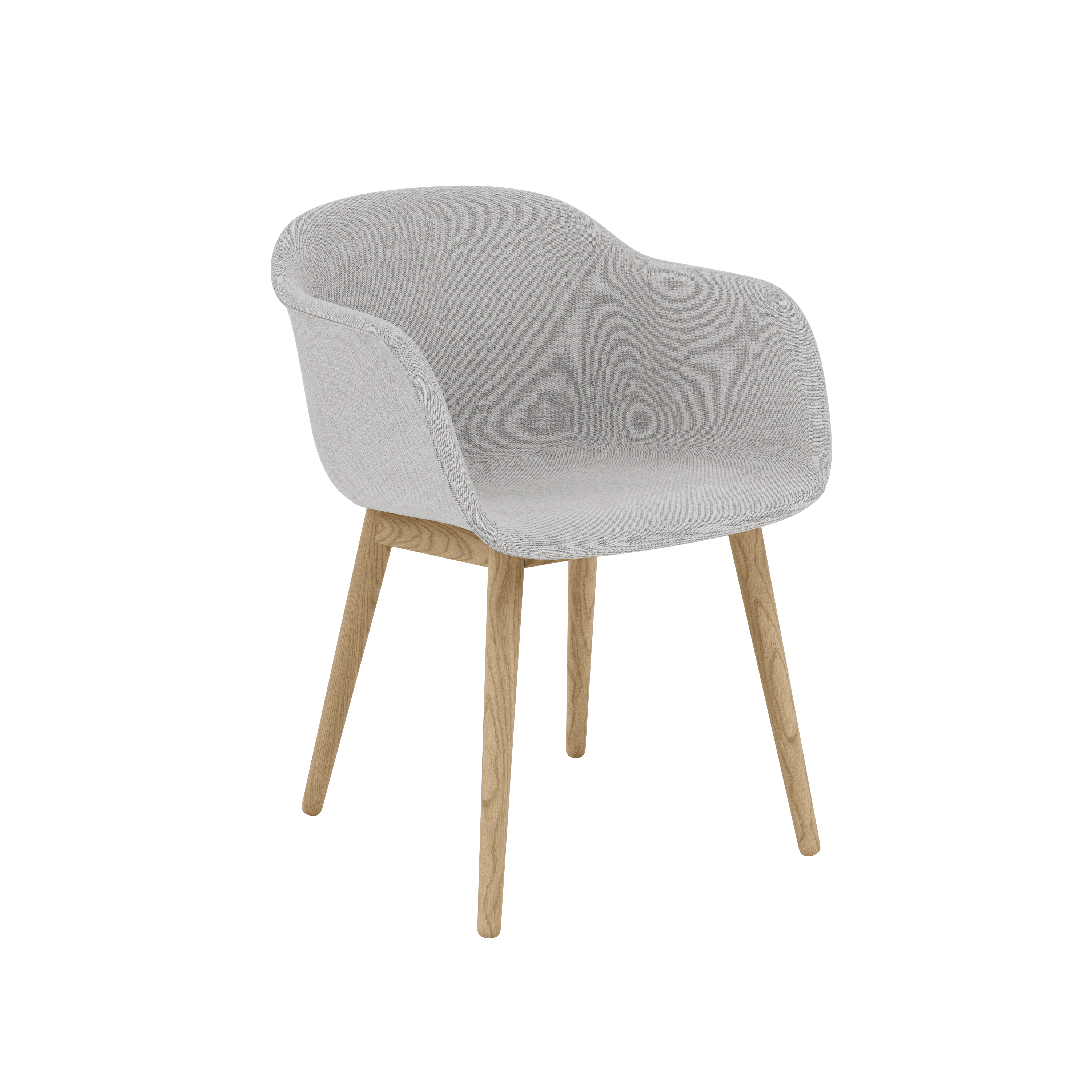 Fiber Dining Chair - Armchair,  Remix,  123 Grey,  Oak
