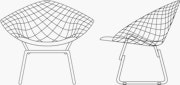 Bertoia Two-Toned Diamond Lounge Chair