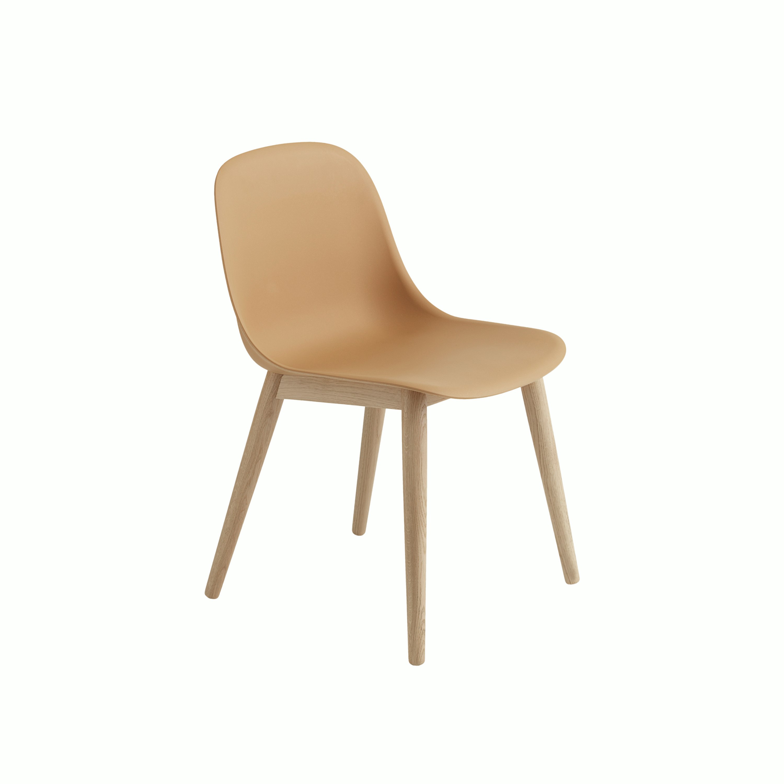 Fiber side chair woodbase ochre 0170