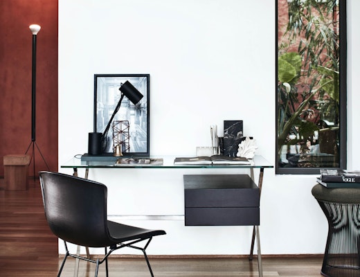 Bertoia Leather Covered Side Chair Bertoia Leather Covered Side Chair