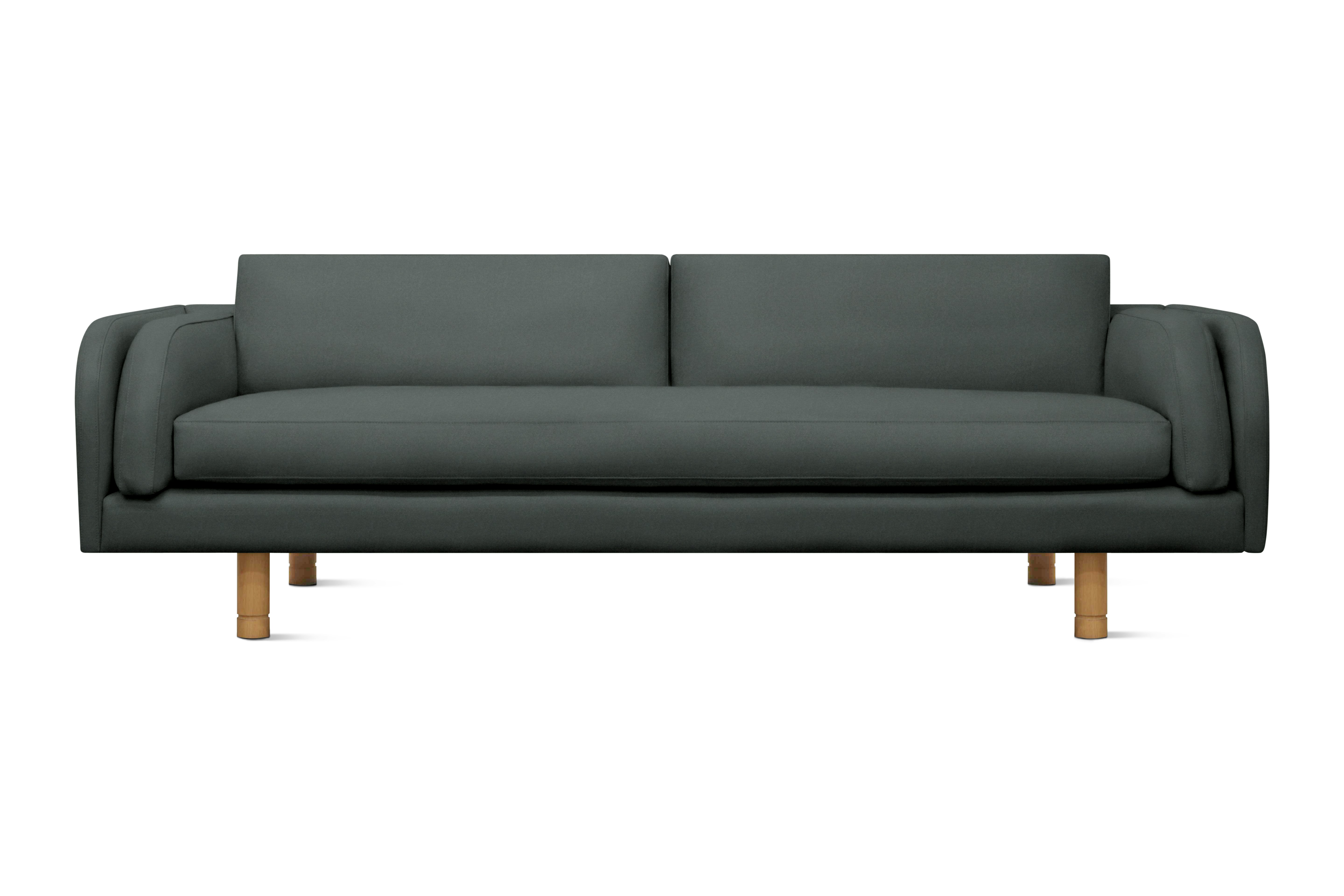 Moreno Sofa - Marquis Velvet,  Charcoal,  Oak
