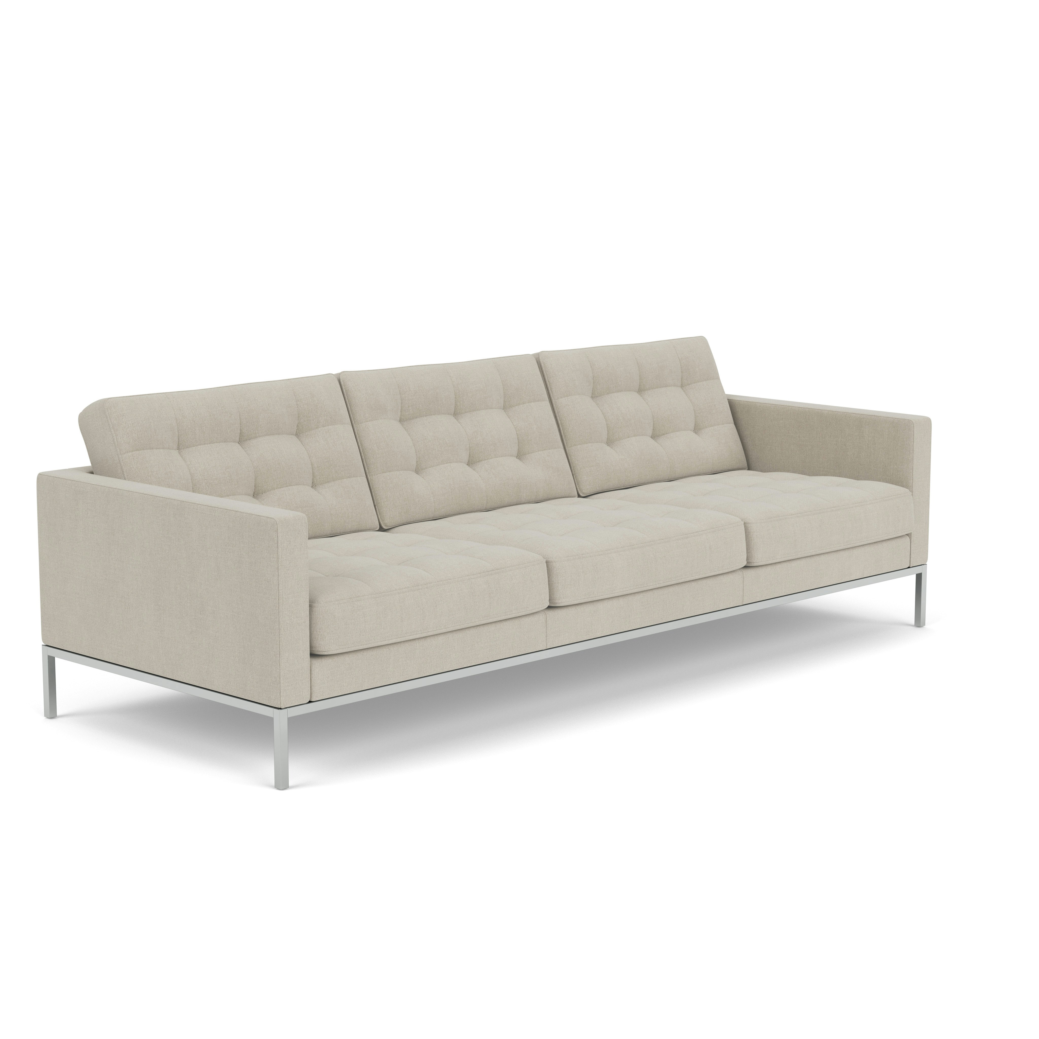 Florence Knoll Relaxed Sofa - Two Seater, Crossroad, Almond, Pol Chrome