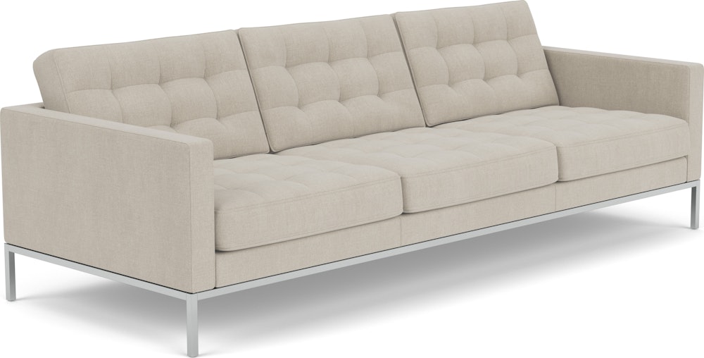 Florence Knoll Relaxed Sofa - Two Seater, Crossroad, Almond, Pol Chrome