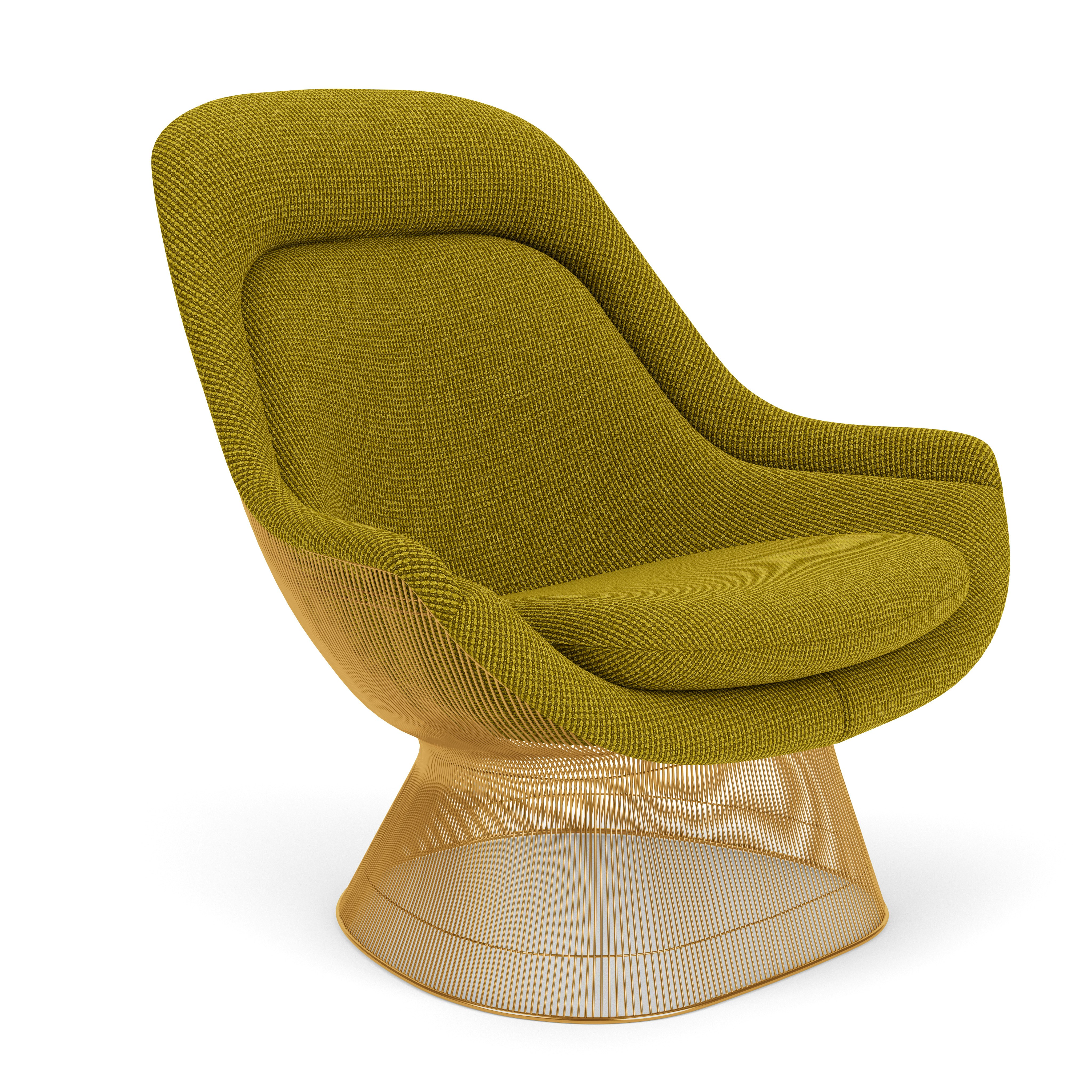 Platner Easy Chair - Gold,  Cato,  Green