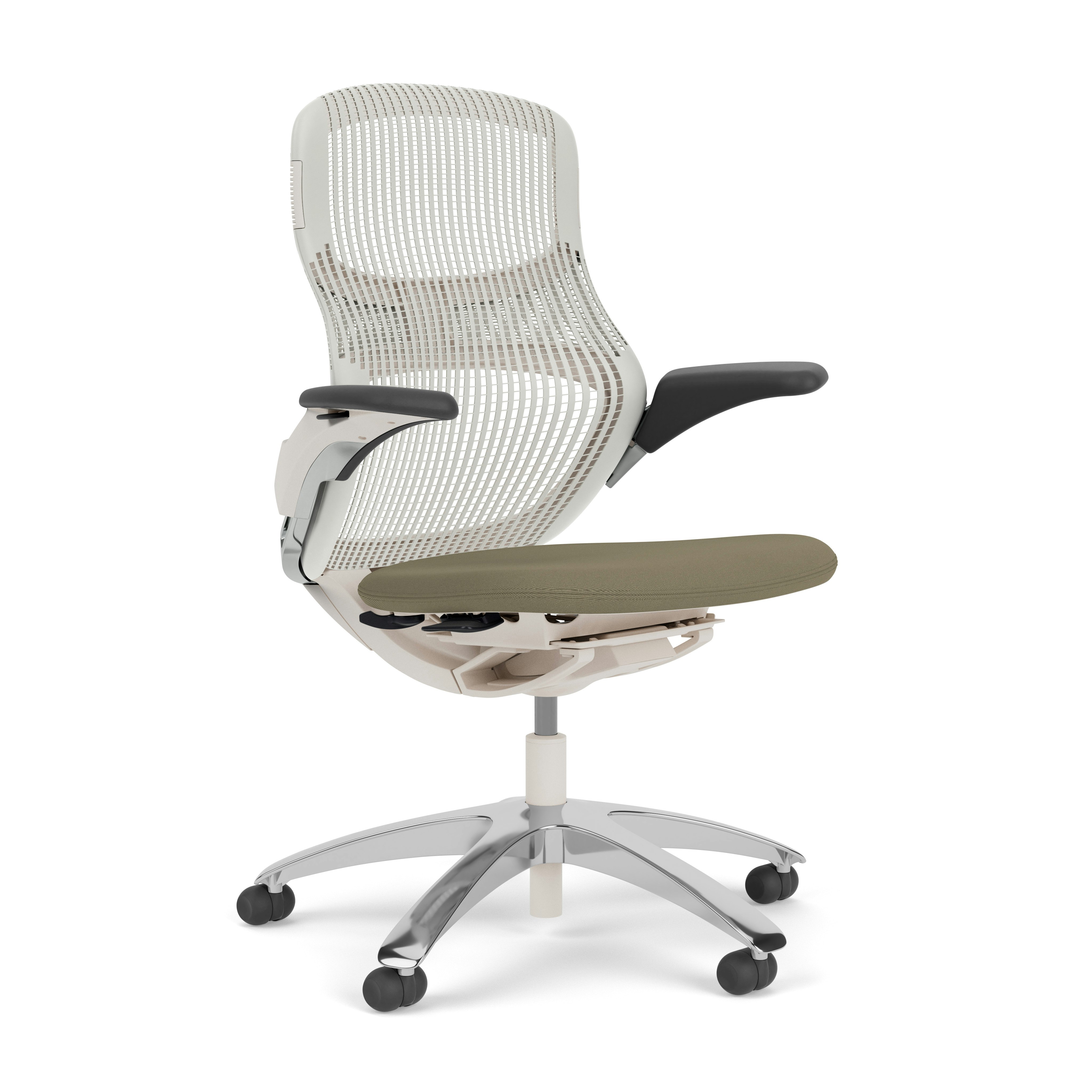 Generation Chair - Light, Height Adjustable, Meteor, Generation, Desert, Polished Aluminum, Hard Wheel