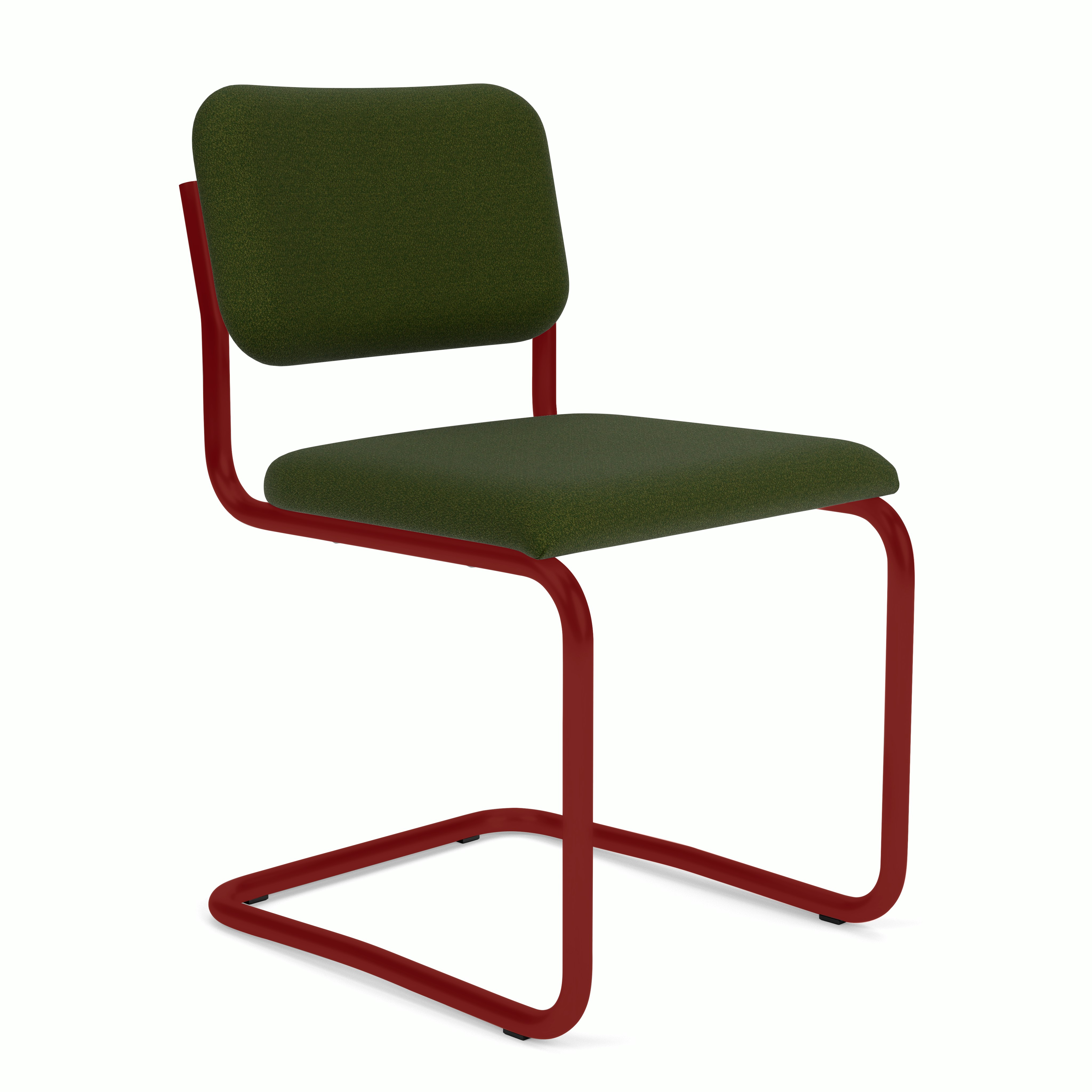 Cesca Upholstered Chair - Side Chair ,  Fully upholstered,   Classic Boucle,  rover,  red frame