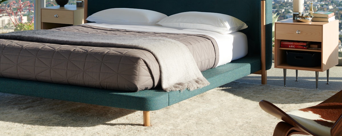 Lana Wool Shag Rug in a bedroom setting