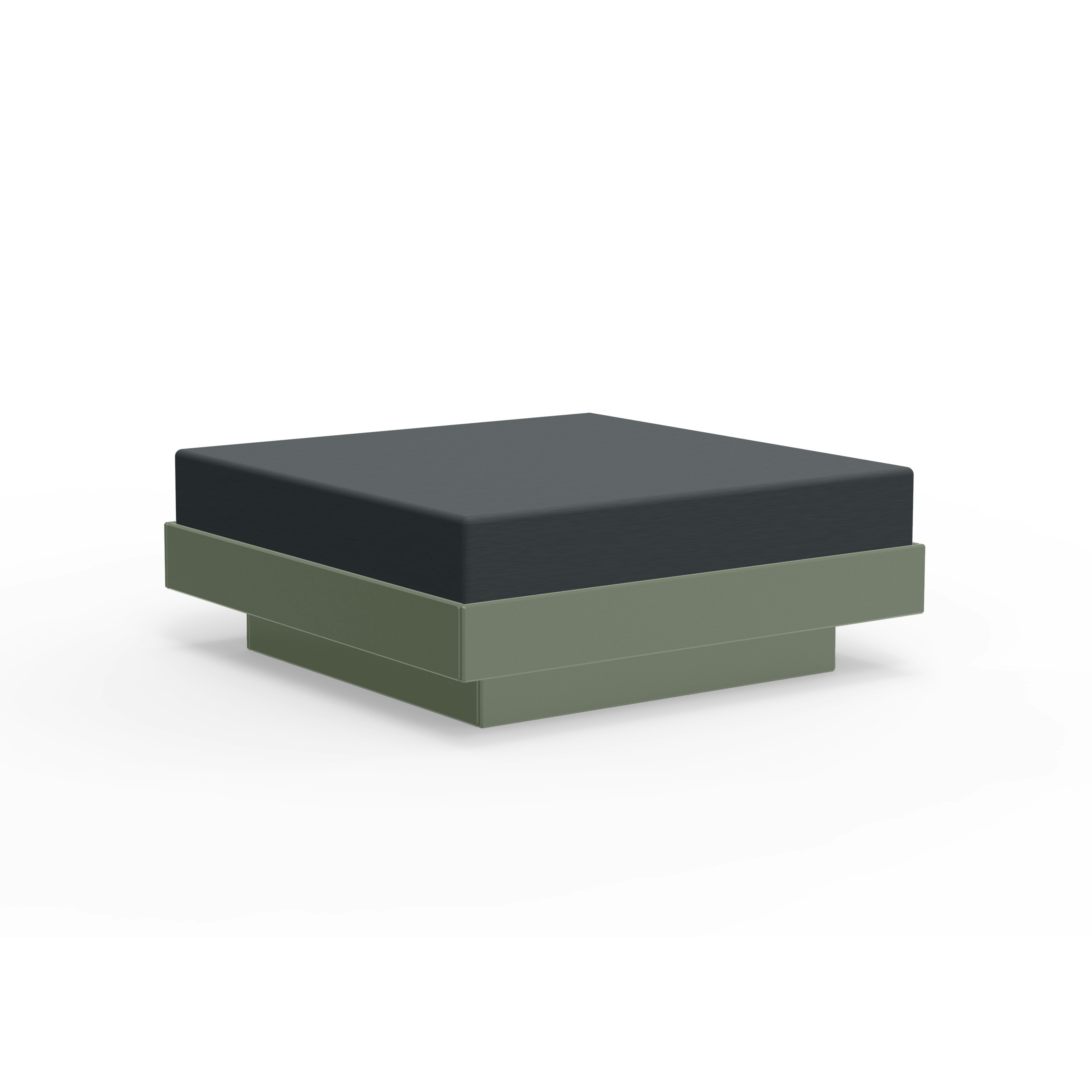 Platform One Ottoman - Sage Frame,  Charcoal Cushions