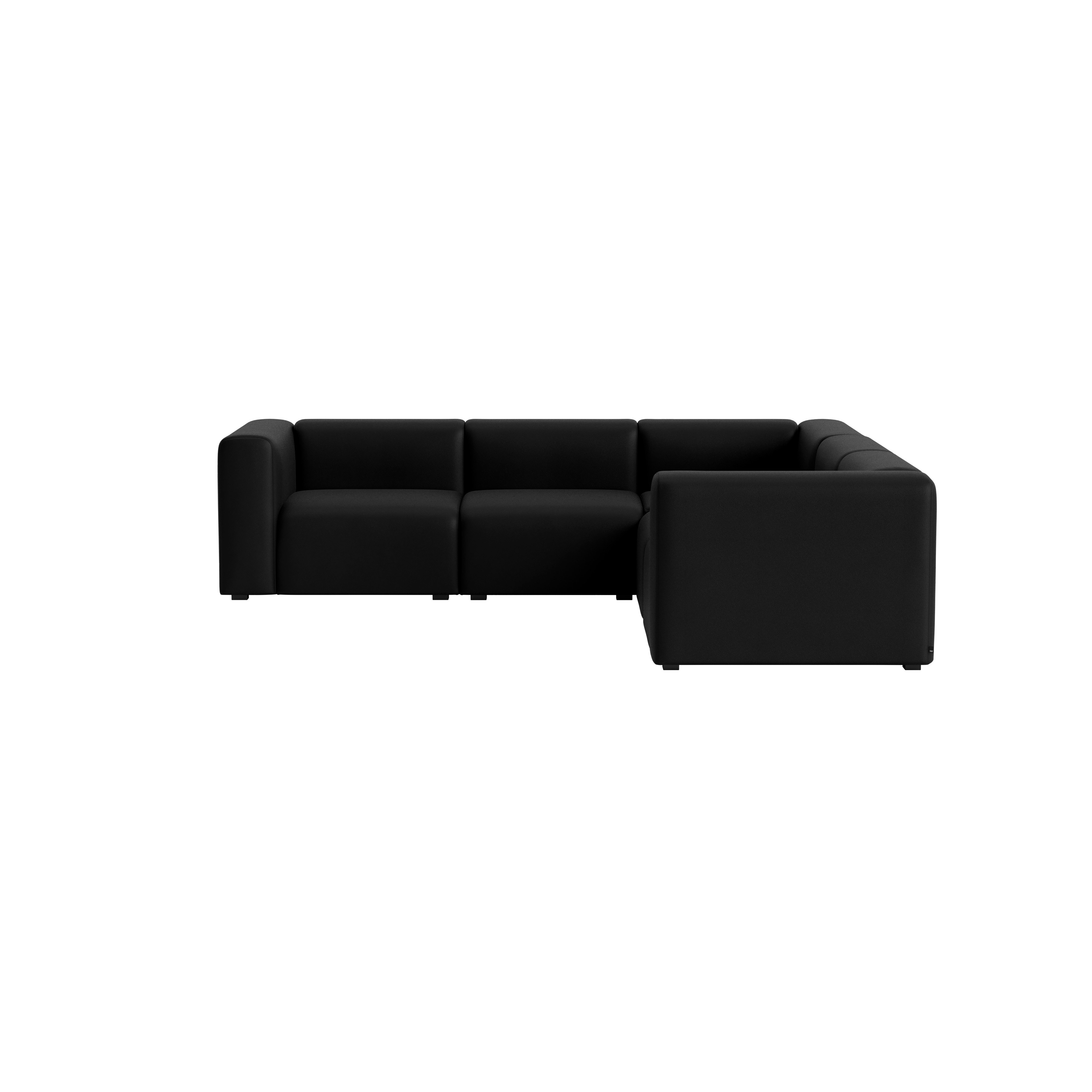 Mags Corner Sectional - Right, Prone Leather, 006 Obsidian