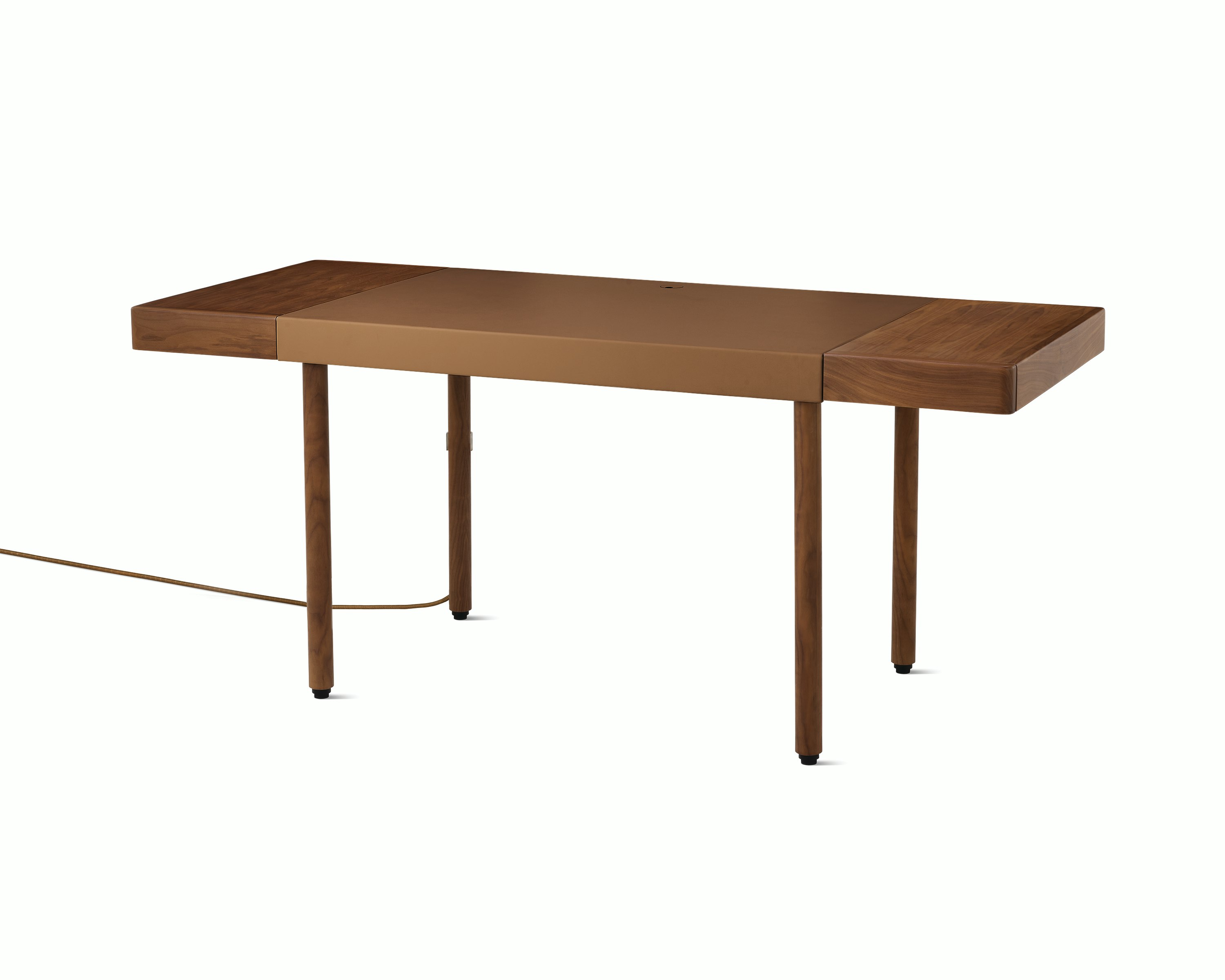 Leatherwrap Sit-to-Stand Desk, 2 Drawer