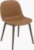 Fiber Dining Chair - Side Chair,  Refine Leather,  Cognac,  Dark Stained Oak