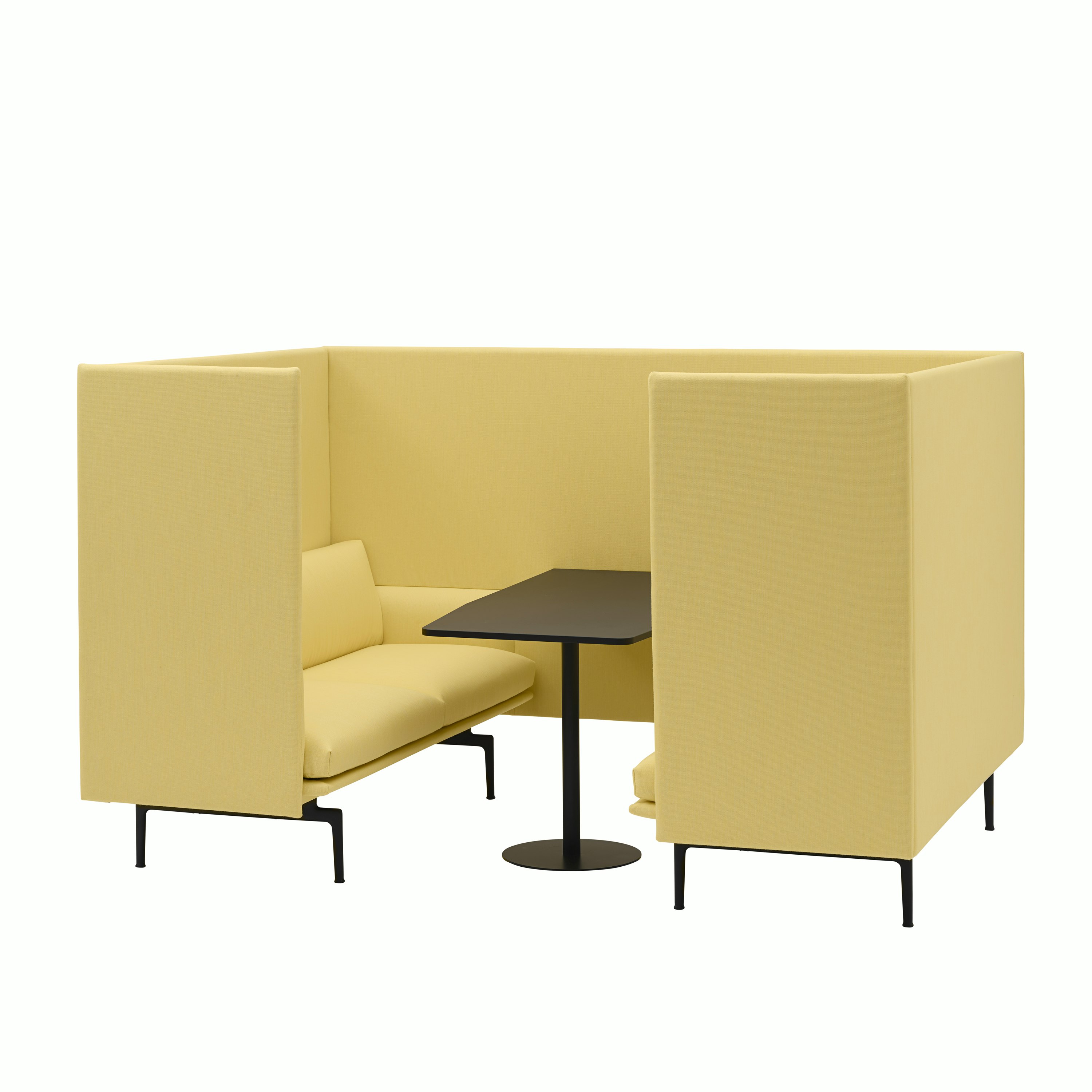 Outline highback cabin 125 2 seater sh45 w table balder 432 black Muuto