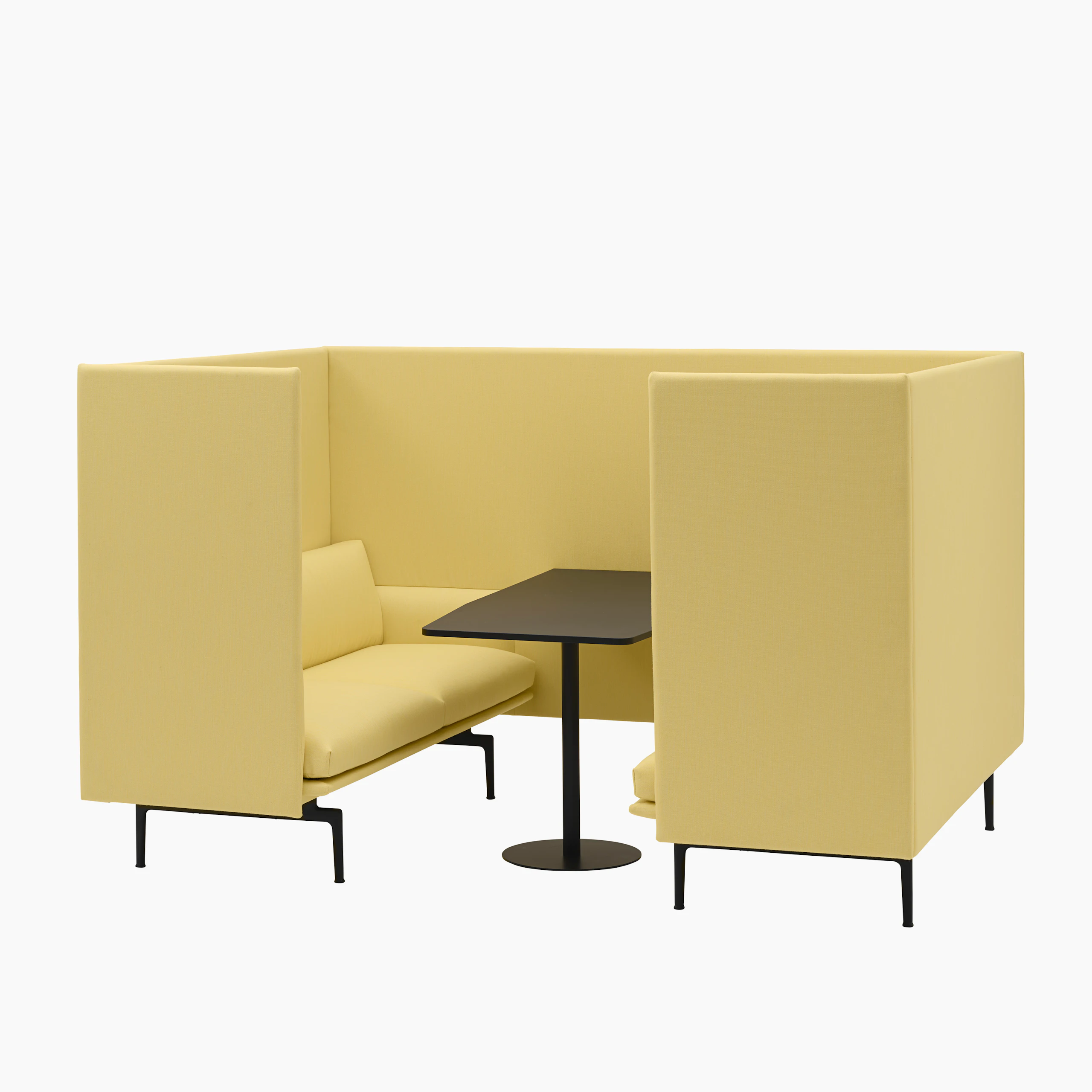 Outline highback cabin 125 2 seater sh45 w table balder 432 black Muuto